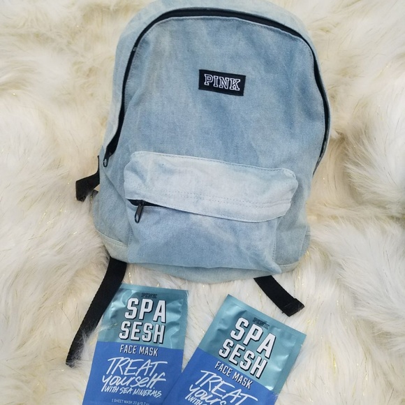 PINK/Victoria's Secret Campus Mini Backpack Denim - Picture 5 of 6